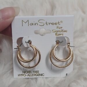 MainStreet Gold Double Hoop Earrings